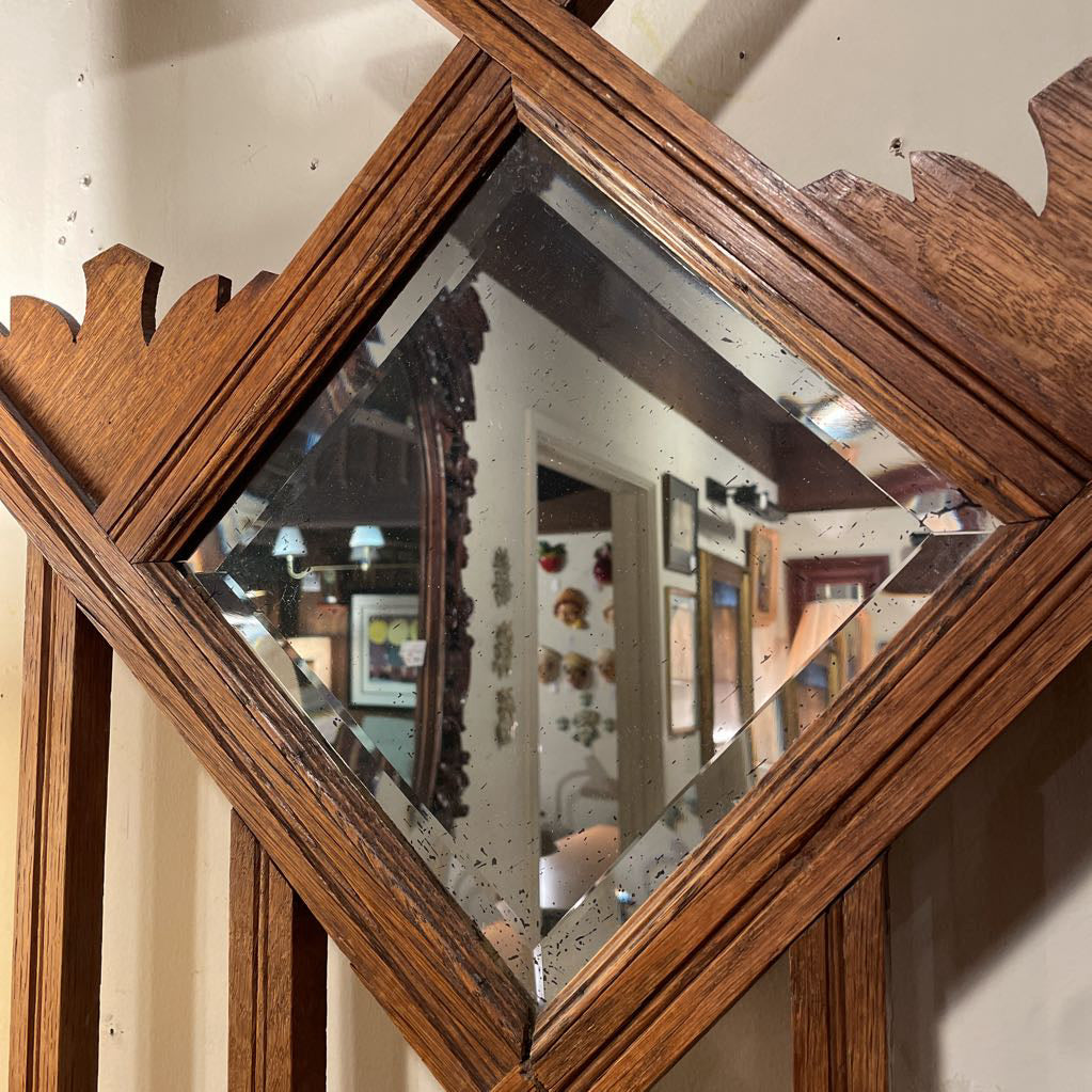 Vintage Hall Tree w/ Mirrors and Tile
