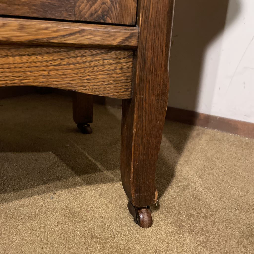 Vintage Oak 3 Drawer 1 Door Washstand