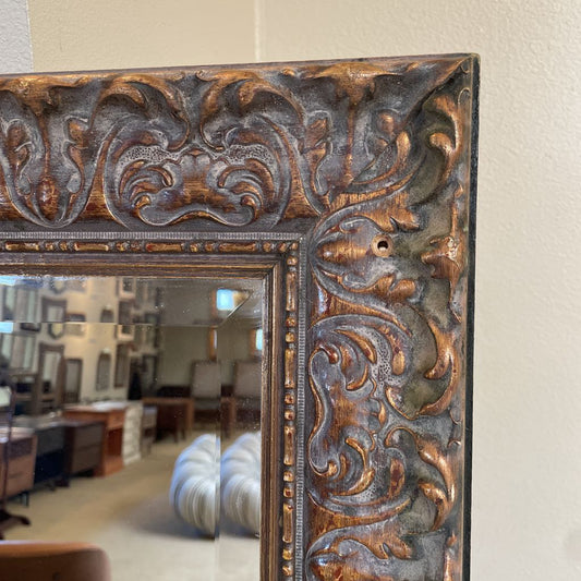 Ornate Bronze Finish Floor Mirror - As is C MIRRORS