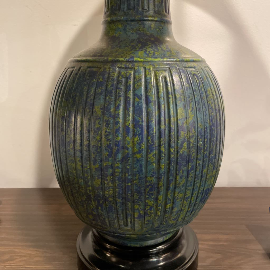 Blue & Green Stippled Lamp LAMPS