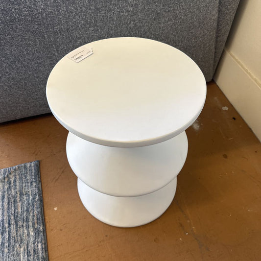 Concrete Inverted Side Table White C SIDE TABLES
