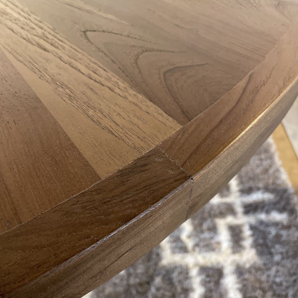 HTD Eiffel Teakwood Round Bar Table w/ Marble Orb Base