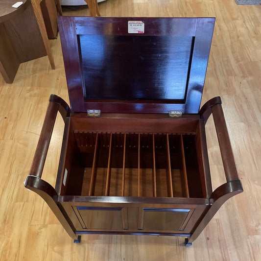 Dark Wood Piano Bench w Storage C ACCENT BENCHES