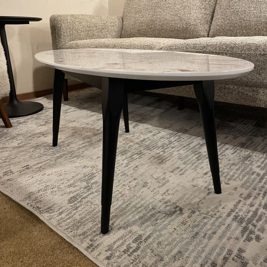 Faux Marble Oval Coffee Table C COFFEE TABLES