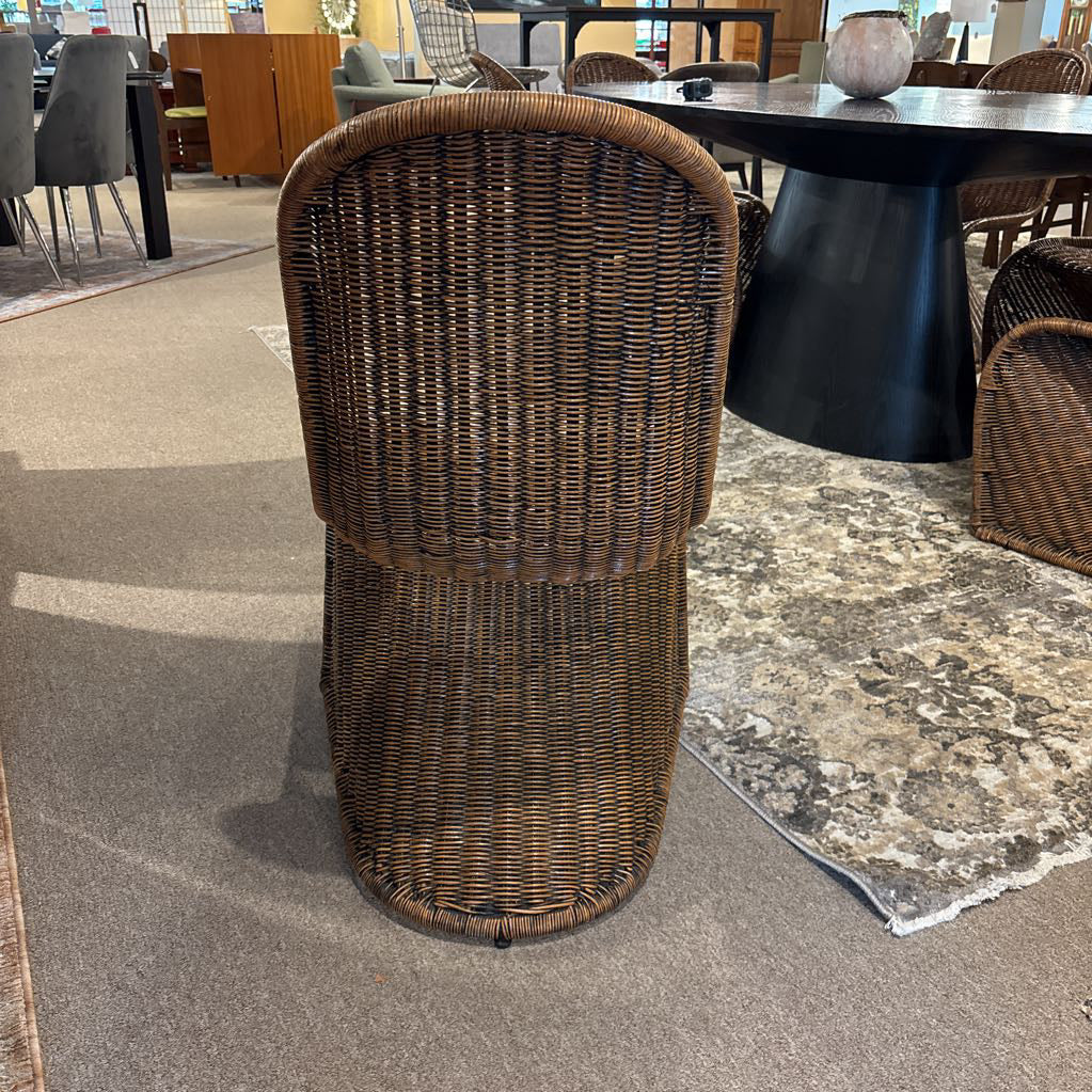 Set of 6 Wicker "S" Shape Dining Chairs