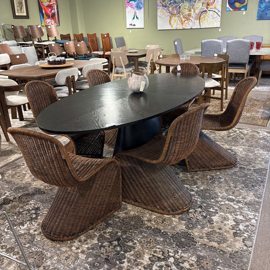 Set of 6 Wicker "S" Shape Dining Chairs C DINING CHAIRS