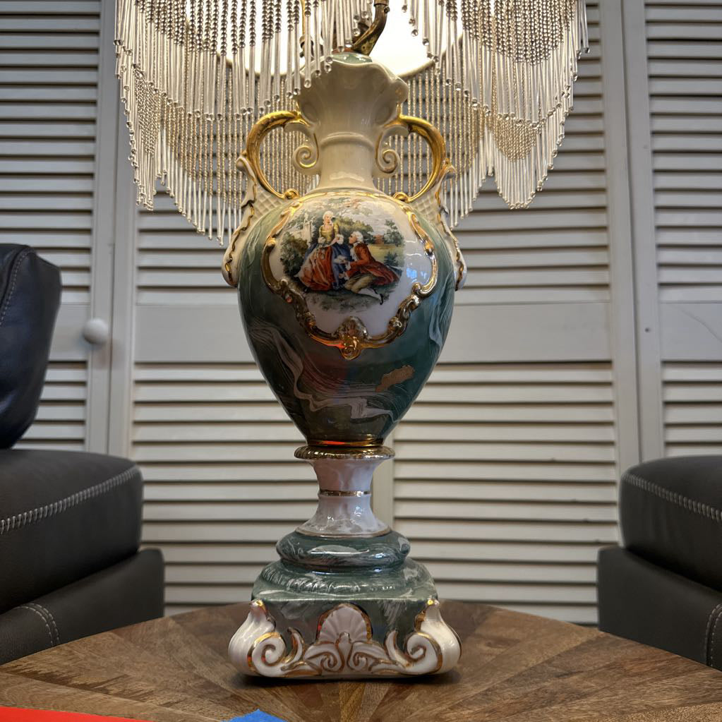 Tasseled Painted Table Lamp