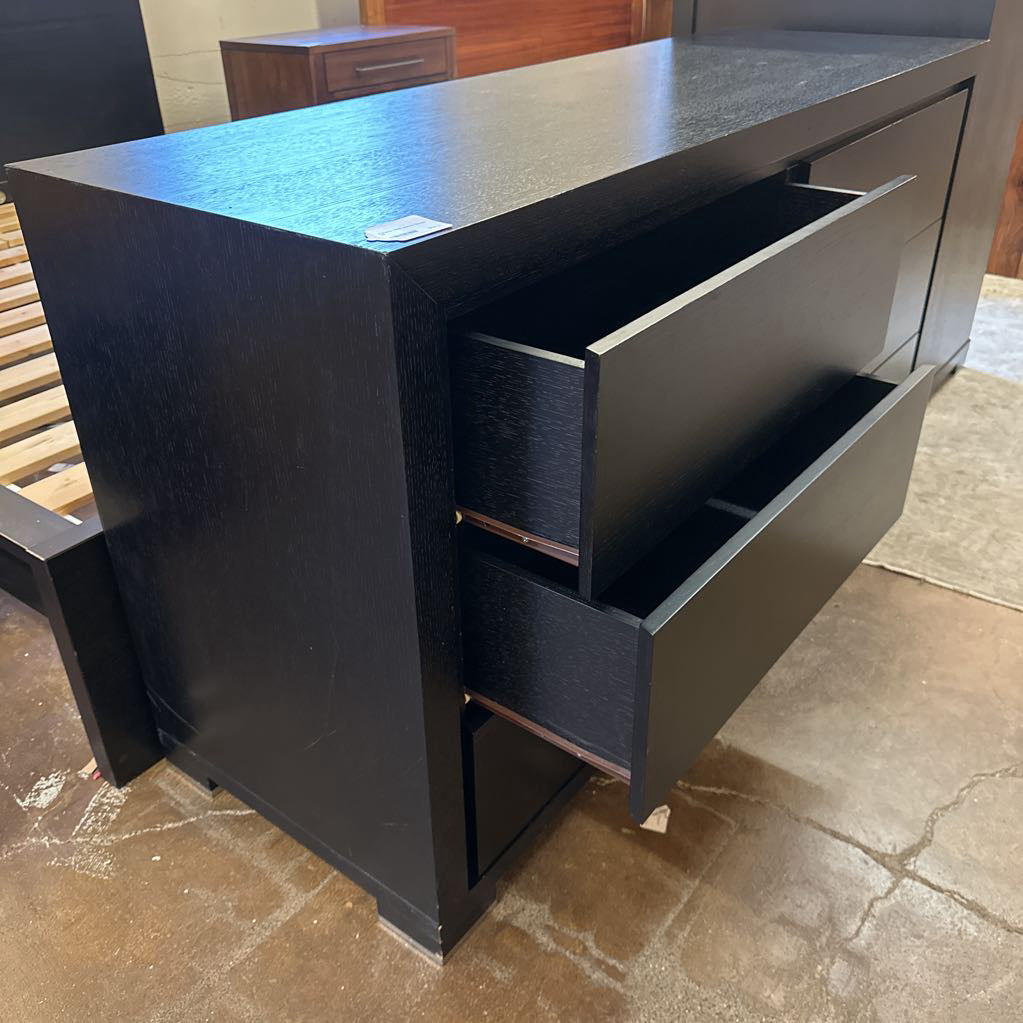 6 Drawer Black Lowboy Dresser