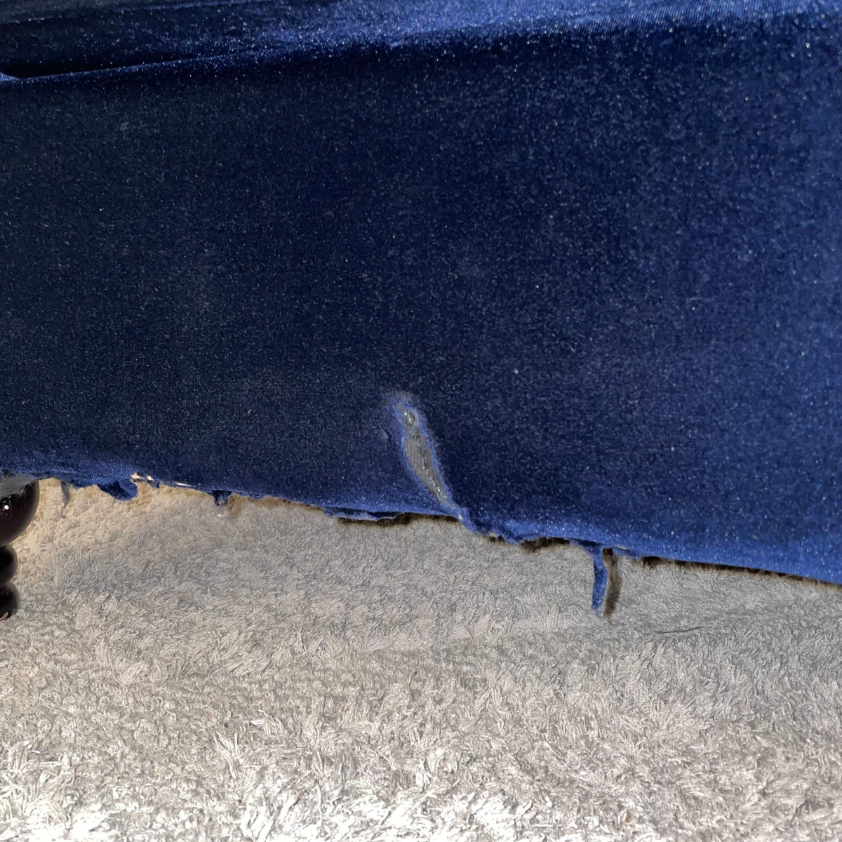 Blue Velvet Bejewelled Corner Sectional