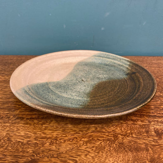 Brown Teal Glaze Stoneware Plate SMALLS