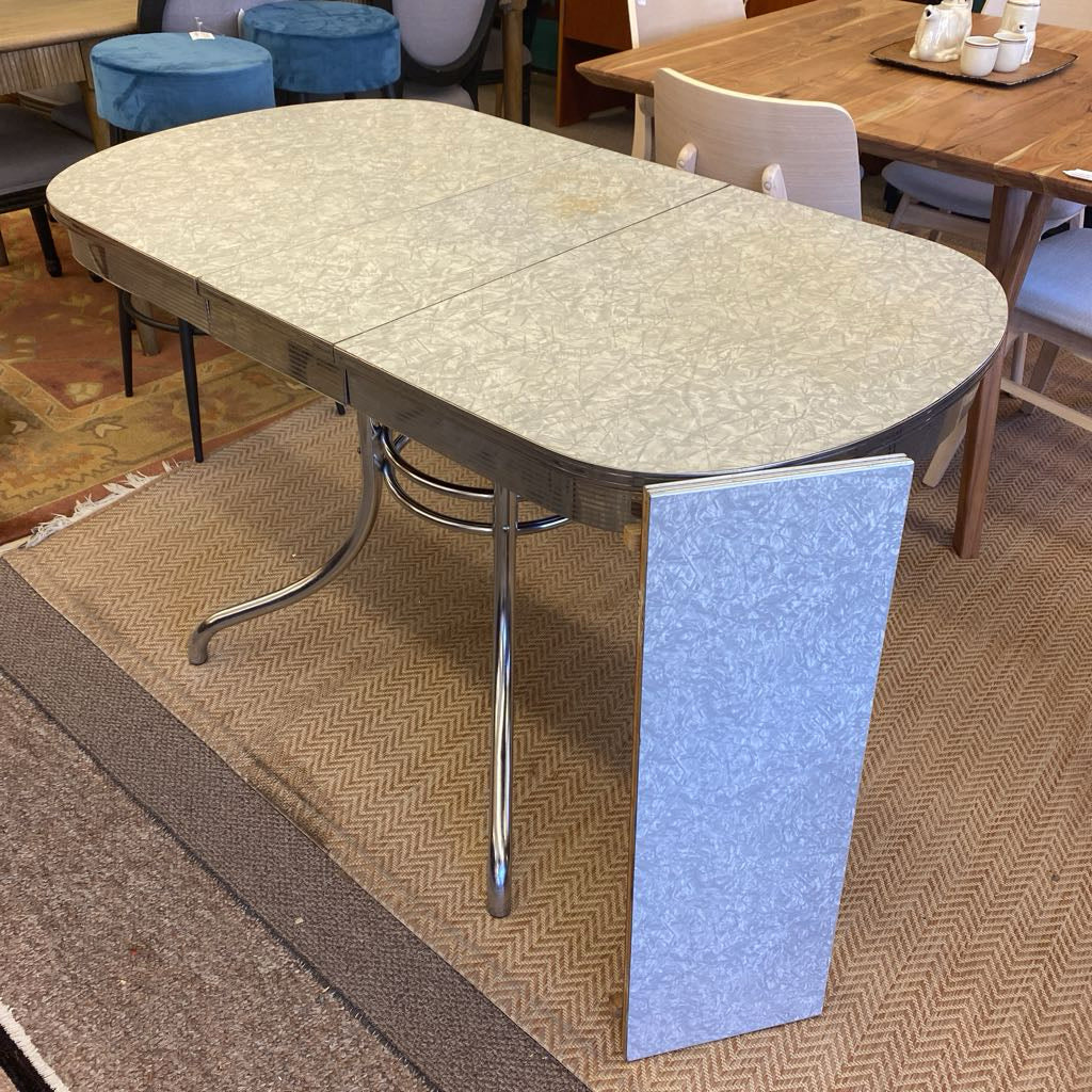 Small Vintage Chrome Edge Table w/Extra Leaf (AS IS)