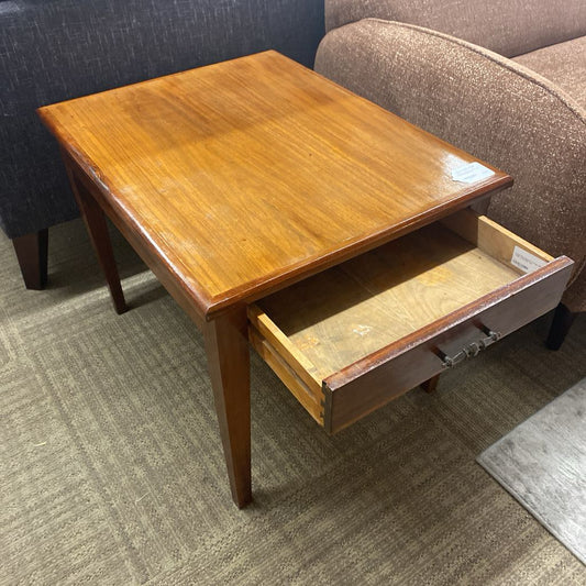 Large Rectangular Vintage Side Table w/Drawer