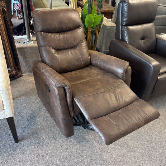 Brown Suede Swivel Rocking Recliner