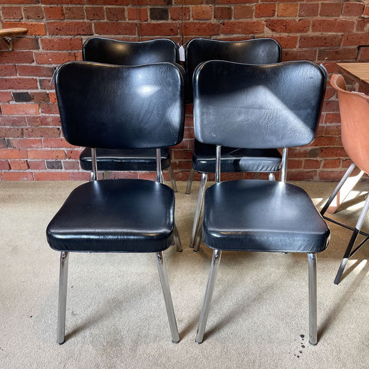 Black Dinette Chairs SET of 4 C DINING CHAIRS