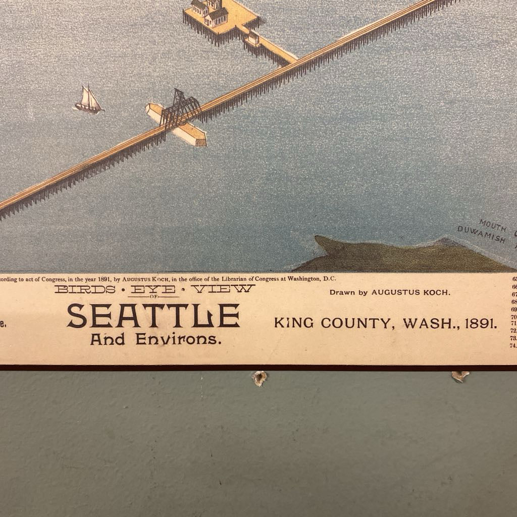 SEATTLE1891 Birds Eye View Illustrated Map