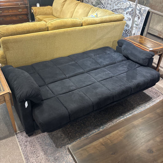 Contemporary Black Suede Futon U SLEEPERS