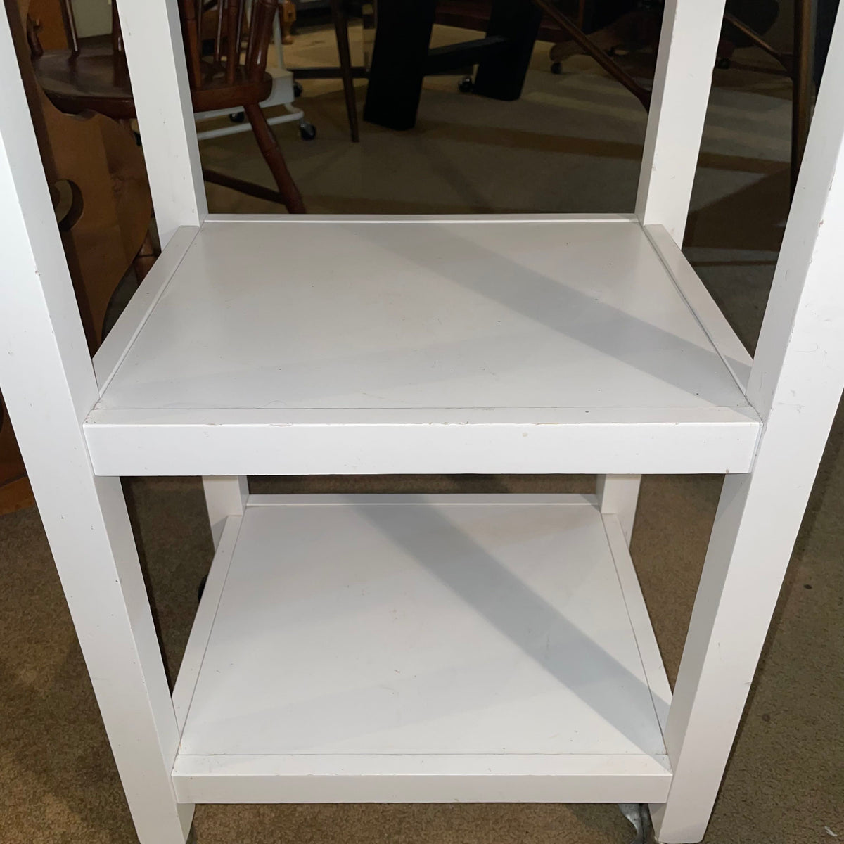 White Rolling 1 Drawer Table/Stand