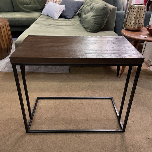 Rectangular Large Wood & Metal "C" Table C SIDE TABLES