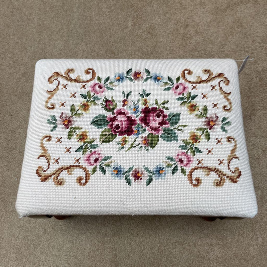 Paxton Co. MC Needlepoint Footstool C STOOLS
