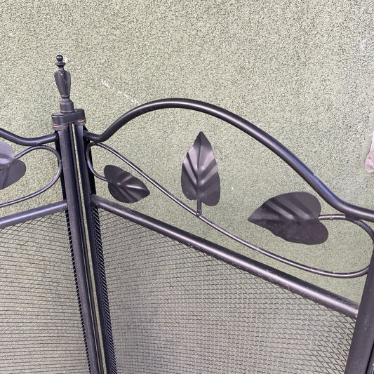 Black Metal Leaves Fireplace Screen SMALLS