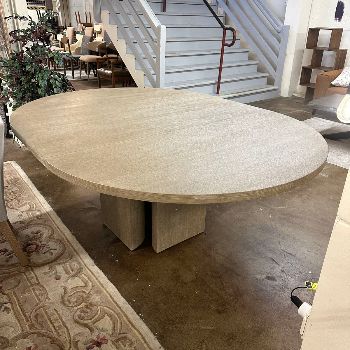 Bernhardt Loggia Round Dining Table with 20-Inch Extension Leaf in Aria Oak