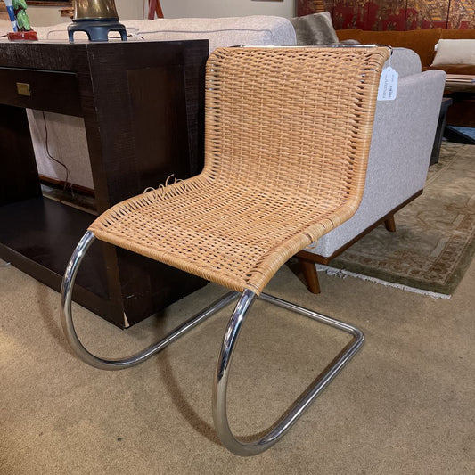 MR-10 Repro Cantilevered Chrome & Wicker Accent Chair U ACCENT CHAIRS