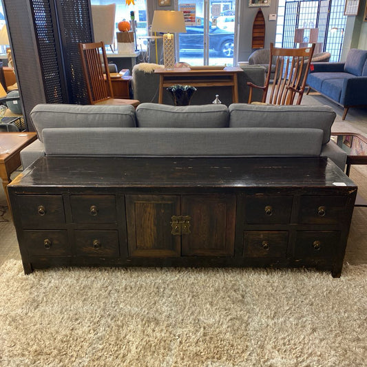 Antique Chinese Dark Wood Low Cabinet C CABINETS