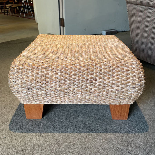 Woven Water Hyacinth Footstool/Ottoman
