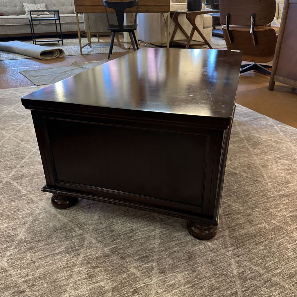 Dark Wood Coffee Table w/ Drawers