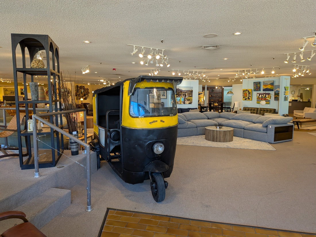 Tuk-tuk car in a showroom