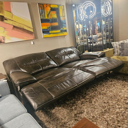 Charcoal 2 Seat Leather Power Recliner