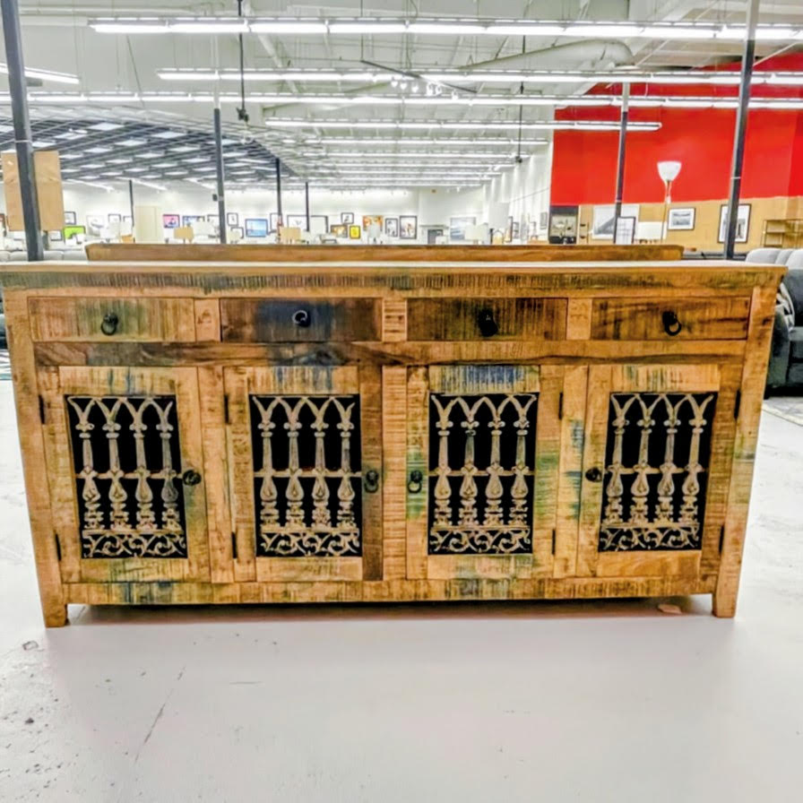 Distressed Iron Detail Console C SIDEBOARDS