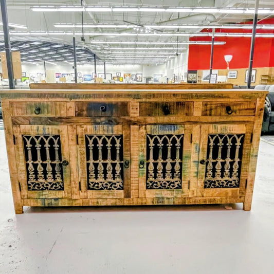 Distressed Iron Detail Console C SIDEBOARDS