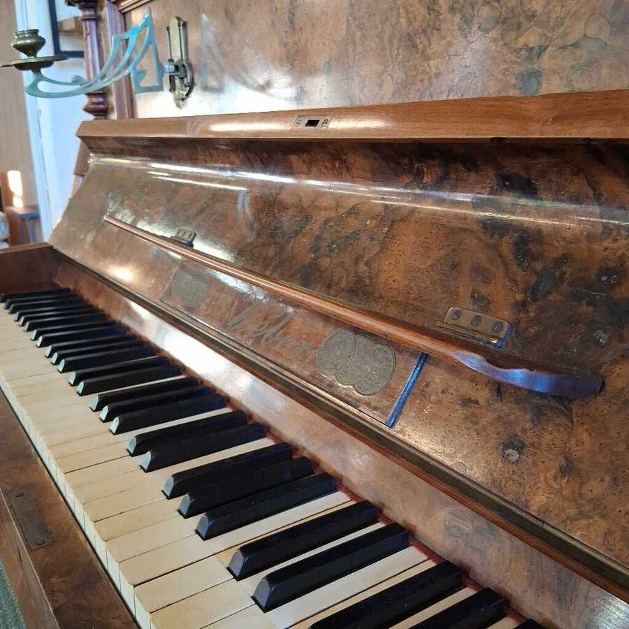 1860s Antique Piano w/ Candle Holders UNIQUE FINDS