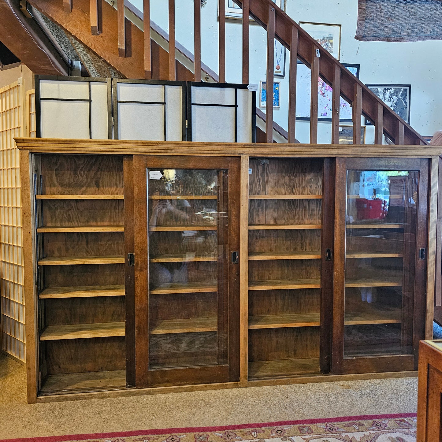 Long Low Double Wide Bookcase C BOOKSHELVES