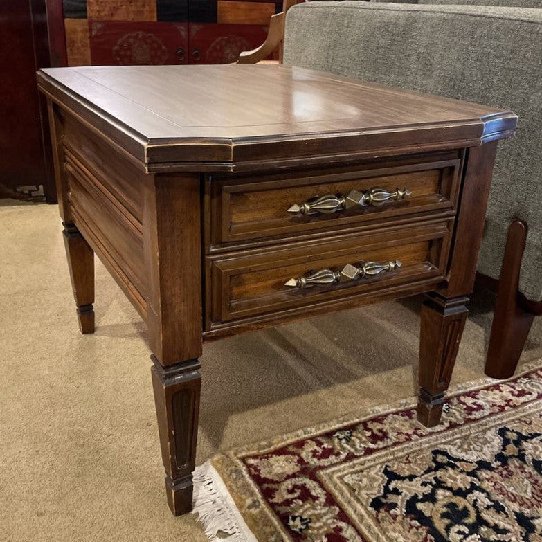 Spanish Revival Style Faux Double Drawer Sidetable C SIDE TABLES
