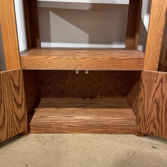 Oak Open Shelves with bottom Close Storage C BOOKSHELVES