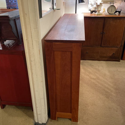Double Wide 2 Tier Cherry Wood Mid Heigh Bookshelf w/ Extra Large Top Shelf