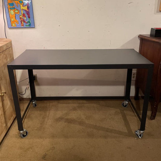 Black Metal Rolling Desk