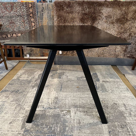 Black Rectangular Wood Angled Leg Dining Table C DINING TABLES