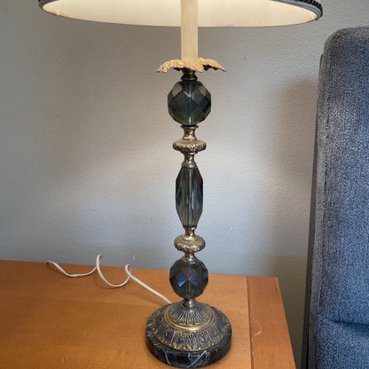 Gilded Table Lamp w Faux Crystal LAMPS
