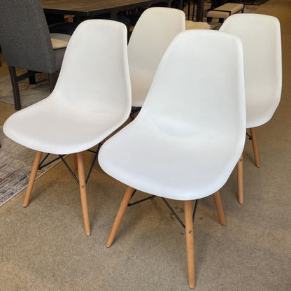 Eames Style White Molded Dining Chairs SET of 4