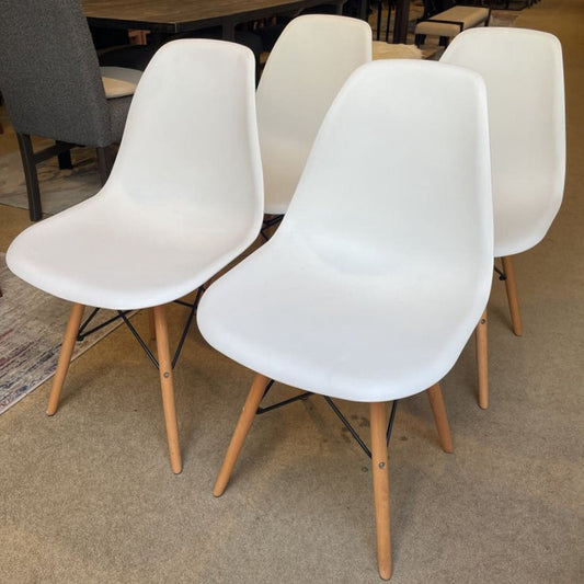 Eames Style White Molded Dining Chairs SET of 4