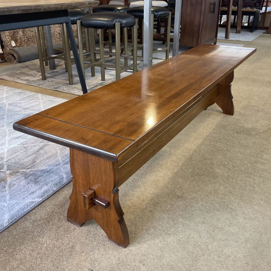 MCM Vintage Wood Trestle Bench