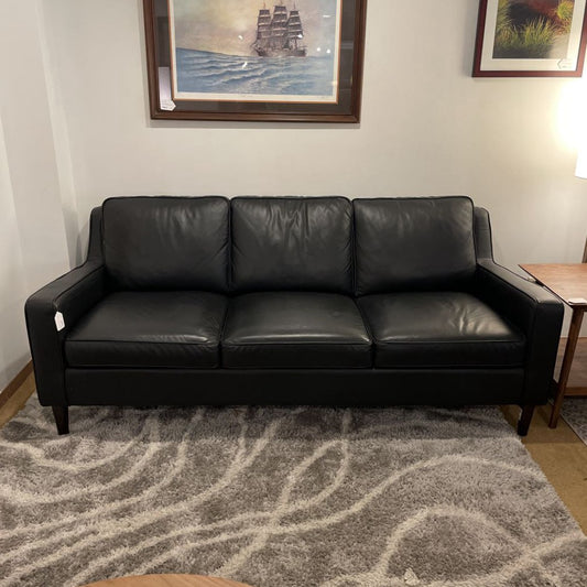 Modern Black Leather 3 Seat Sofa U SOFAS