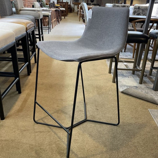 West Elm Gray Fabric with Black Leg Counter Stool C STOOLS
