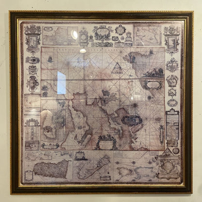 Framed Vintage Map Art