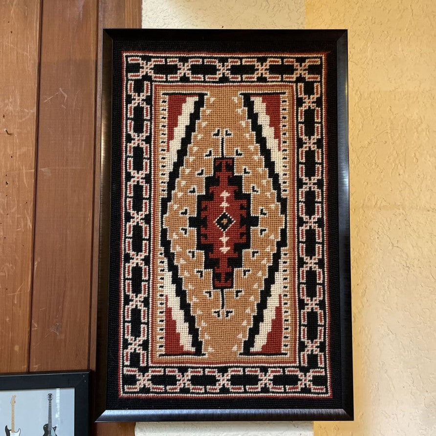 Earthtones/Black/White Needlepoint Geometric Art