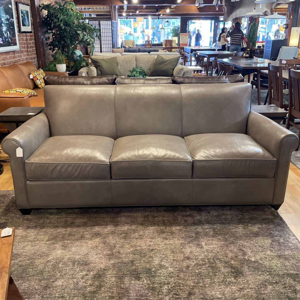 C&B Stone Leather 3 Seat Sofa