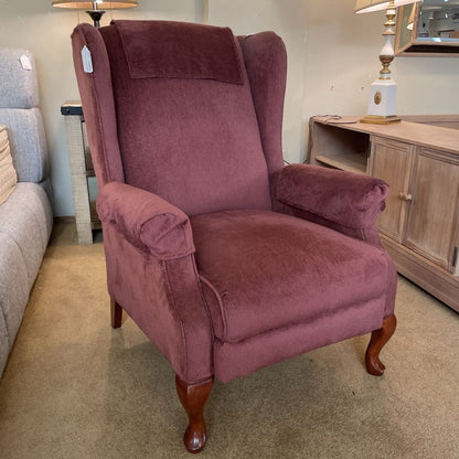 La Z Boy Mauve Velvet Reclining Chair